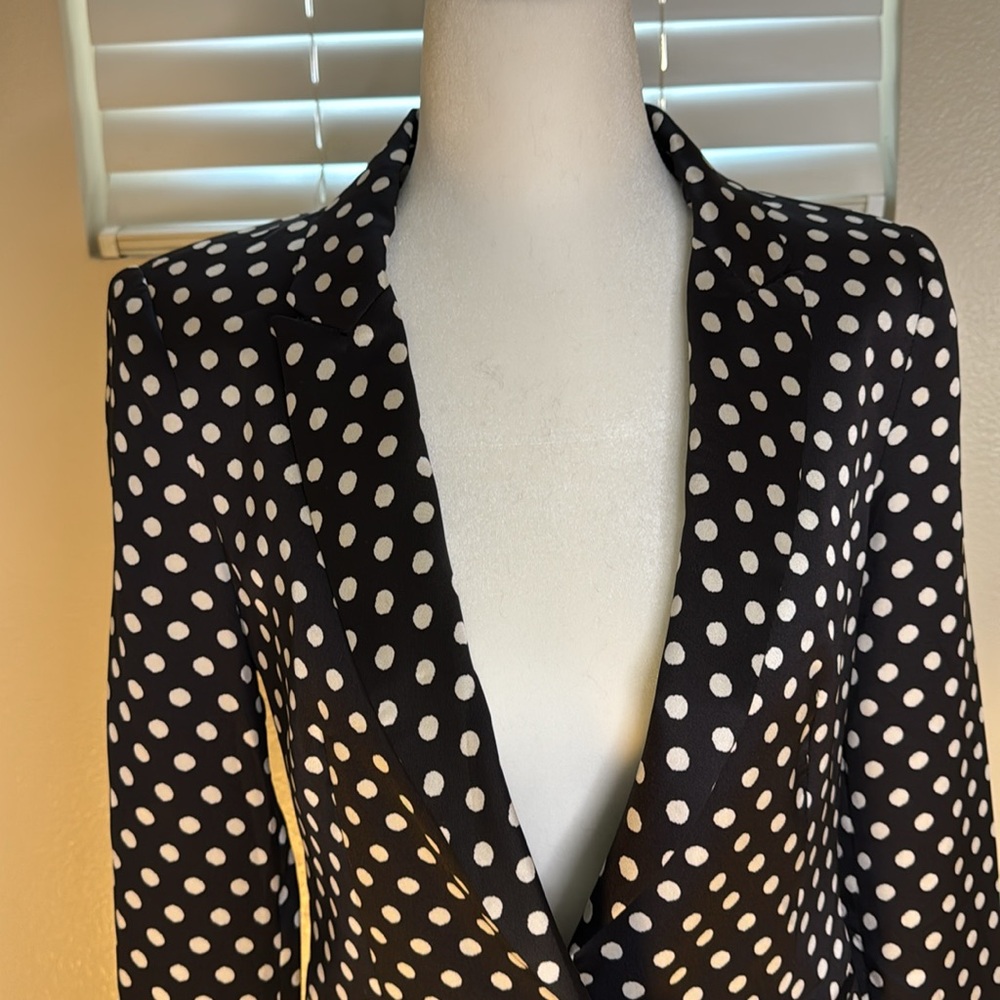 Zara Black and White Polka Dot Blazer - Picture 4 of 8